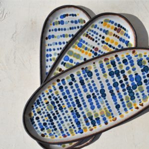 Blue Spots Oval Platter medium size (60527)