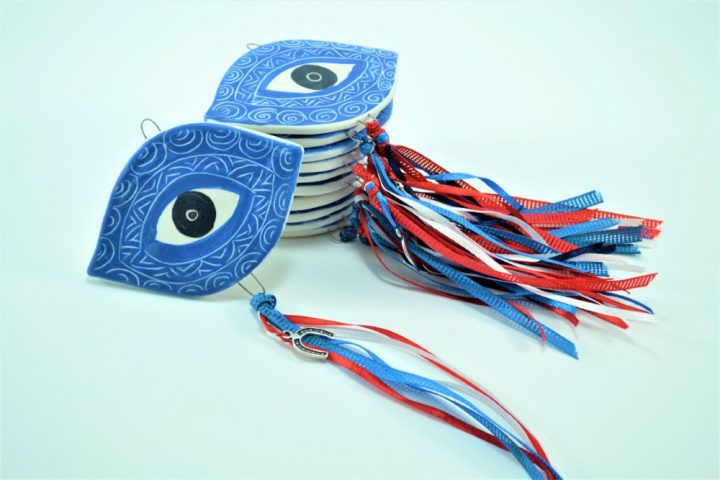 Blue Carved Eye ceramic