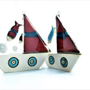 Boat with a Fish ceramic