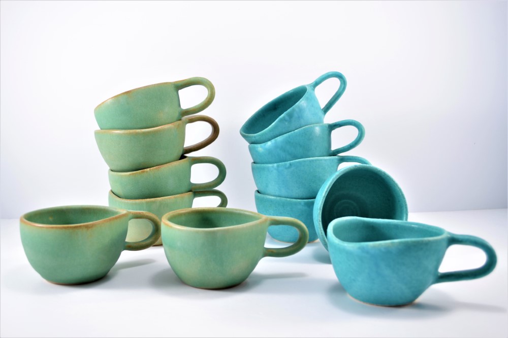 Cave Mug Sumatra Green & Turquoise Blue ceramic