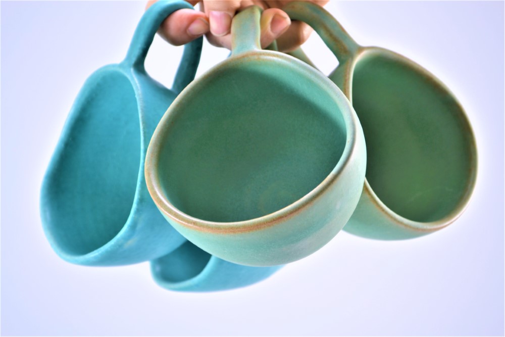 Cave Mug Sumatra Green & Turquoise Blue ceramic