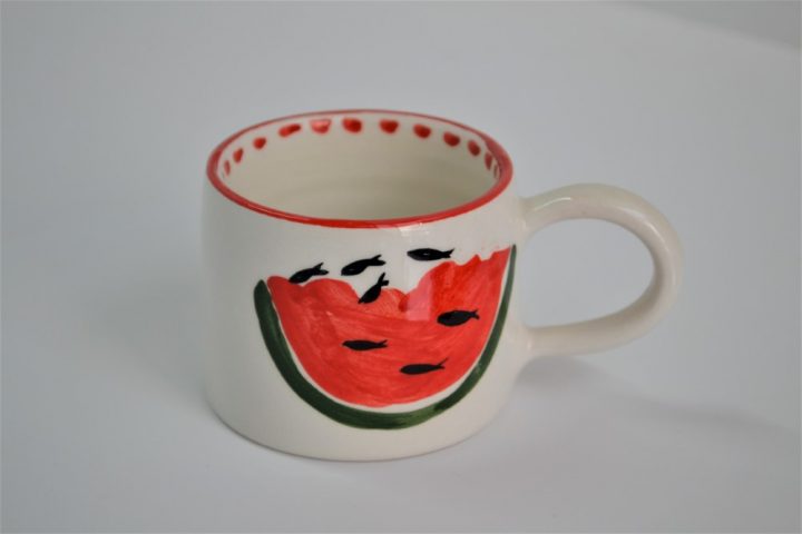 Short Conical Cup Water Melon ceramic