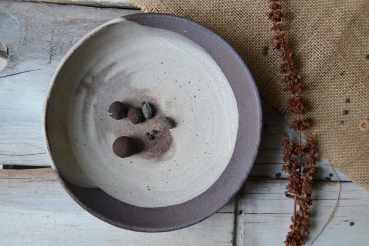 Soup Plate Dark Chocolate/Cream ceramic