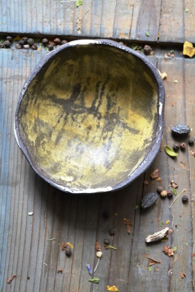 Shallow Bowl Golden Orange ceramic