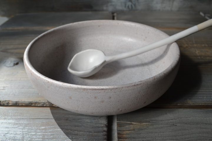 Shallow Bowl Rice White ceramic