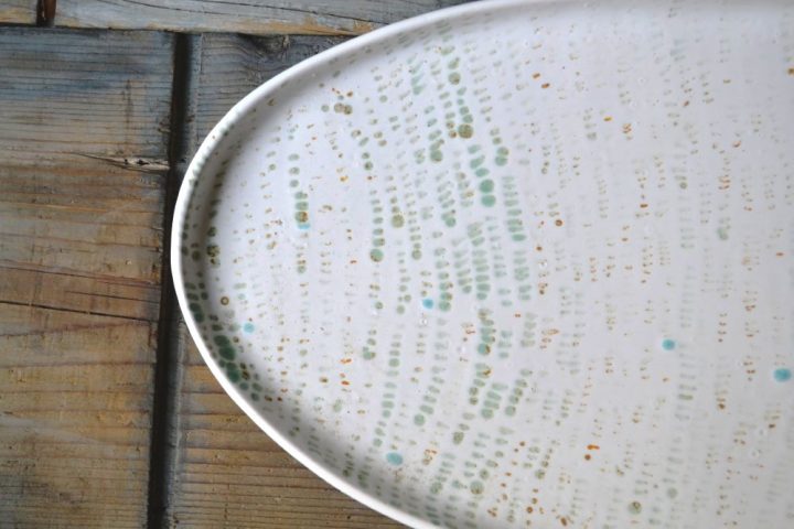 Oval Platter Green Spots